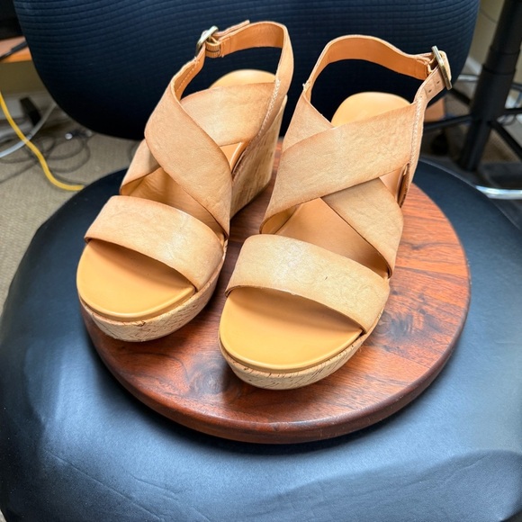 Kork Ease Camel/Tan Wedge Sandals  Like New worn once/ inside only ⭐️⭐️⭐️ - Picture 1 of 10